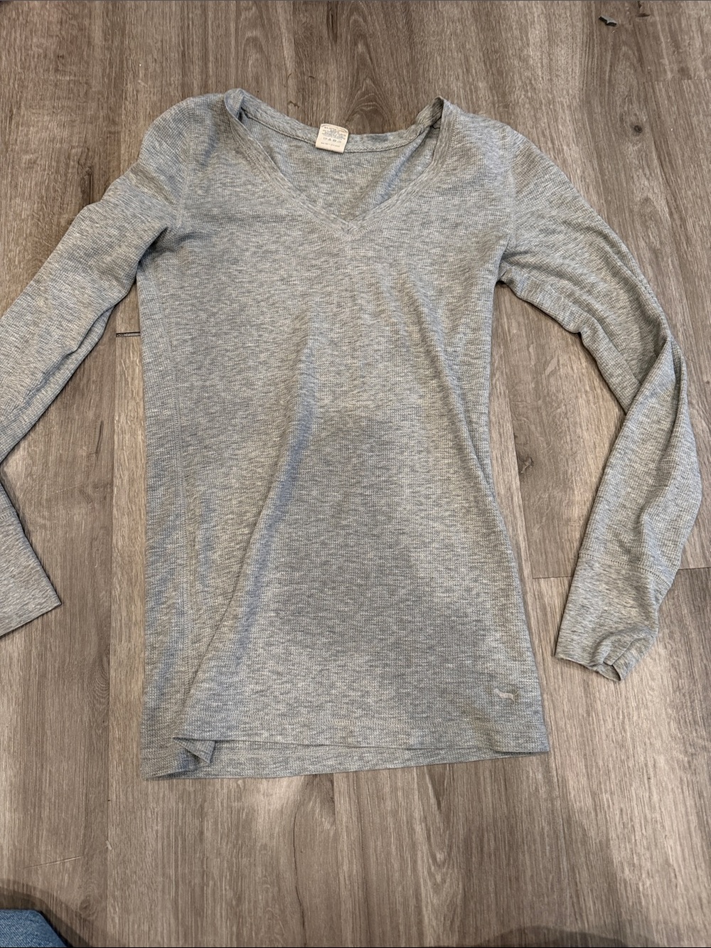 Victoria's Secret PINK Heather Gray Ribbed Top